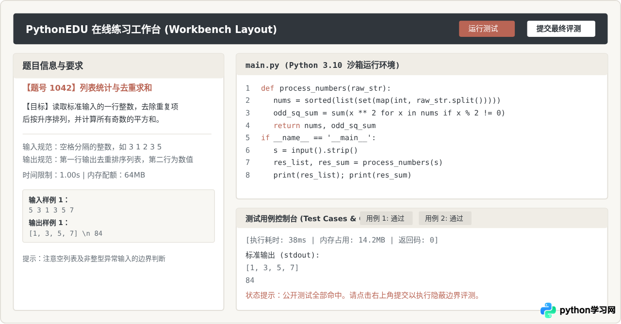PythonEDU网站使用指南：在线练习与社群功能操作详解