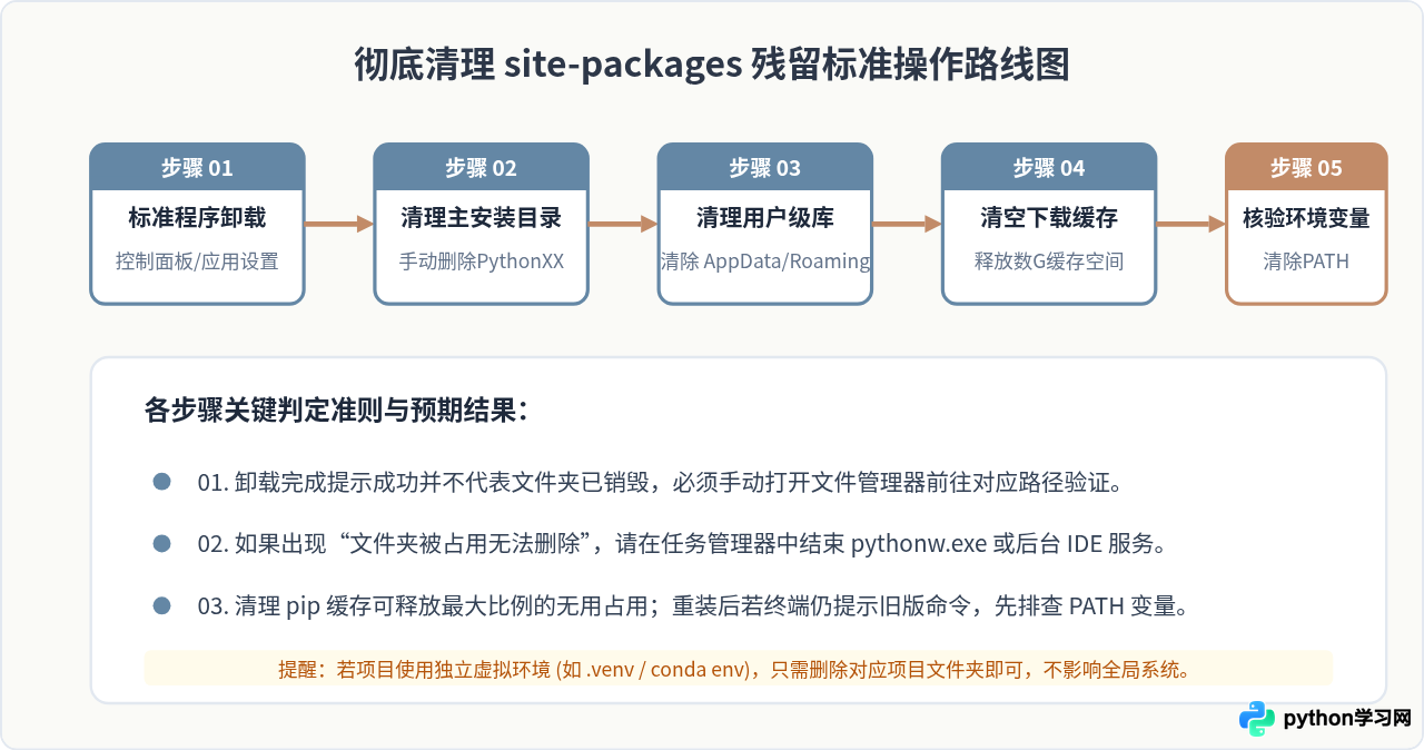 卸载Python后pip库会自动删除吗？site-packages残留清理指南