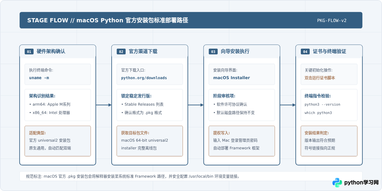 macOS怎么下载并安装Python官方安装包