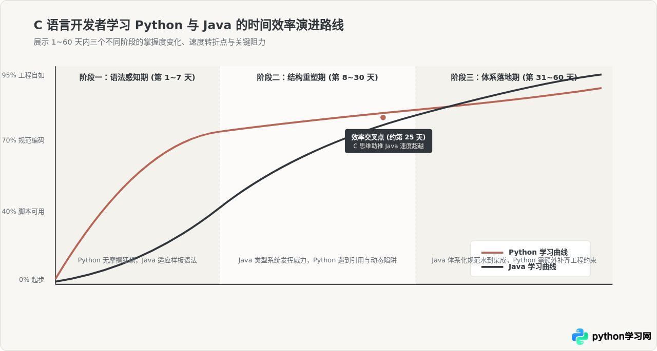 有C语言基础后，学Python和Java哪个更快