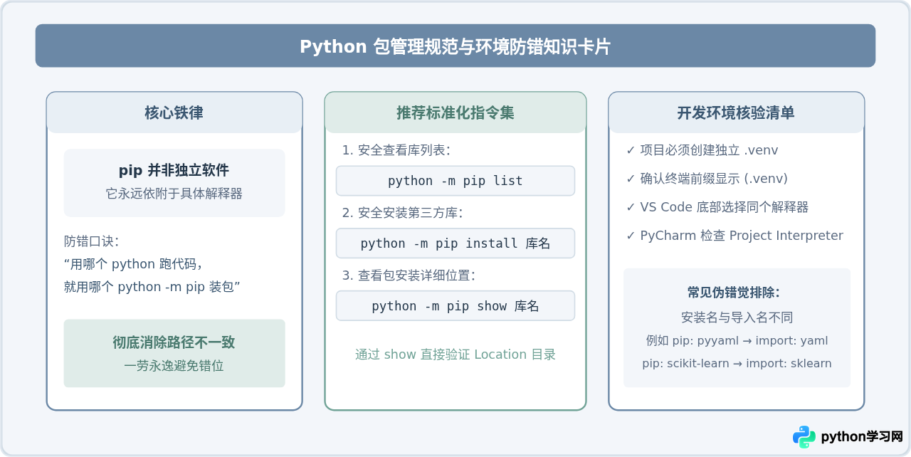 为什么pip list看不到刚安装的Python第三方库