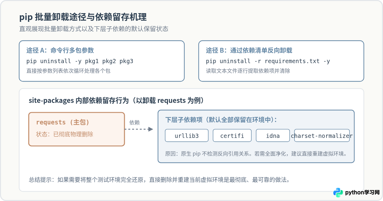 Python pip卸载软件包的基础命令与操作示例