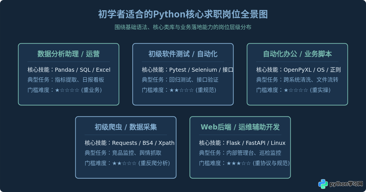 初学者学Python能从事哪些工作