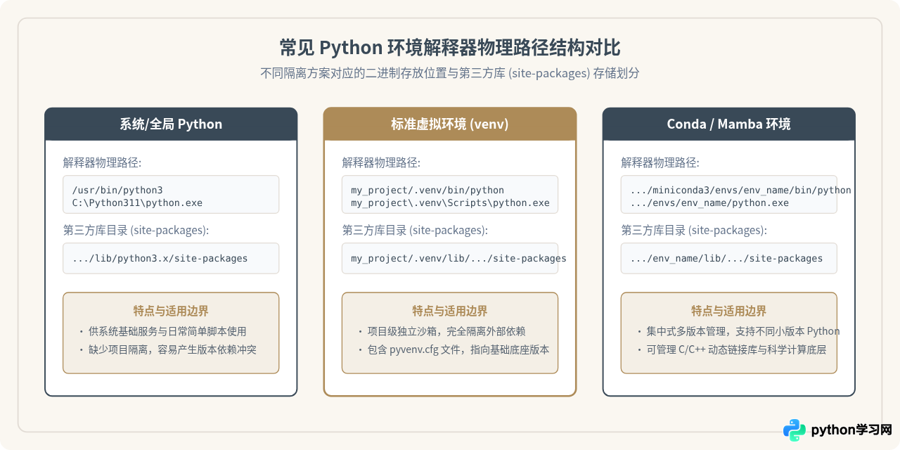 怎么查看当前使用的Python解释器版本和路径？