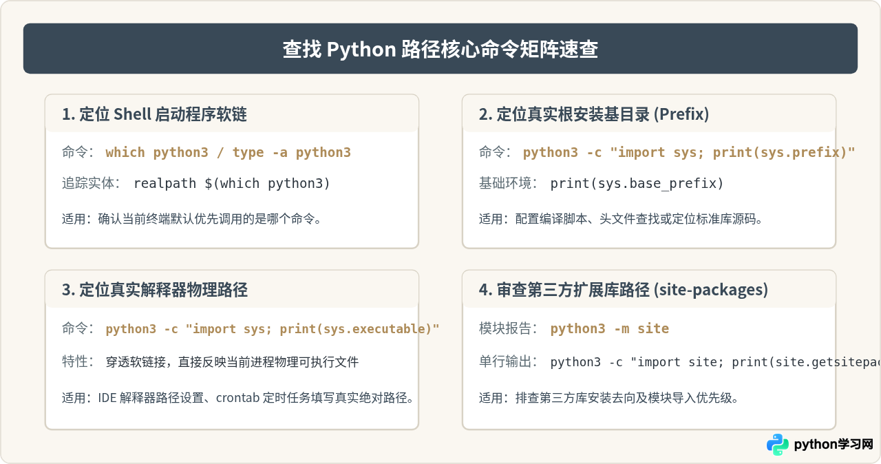 macOS和Linux下查找Python安装目录的命令
