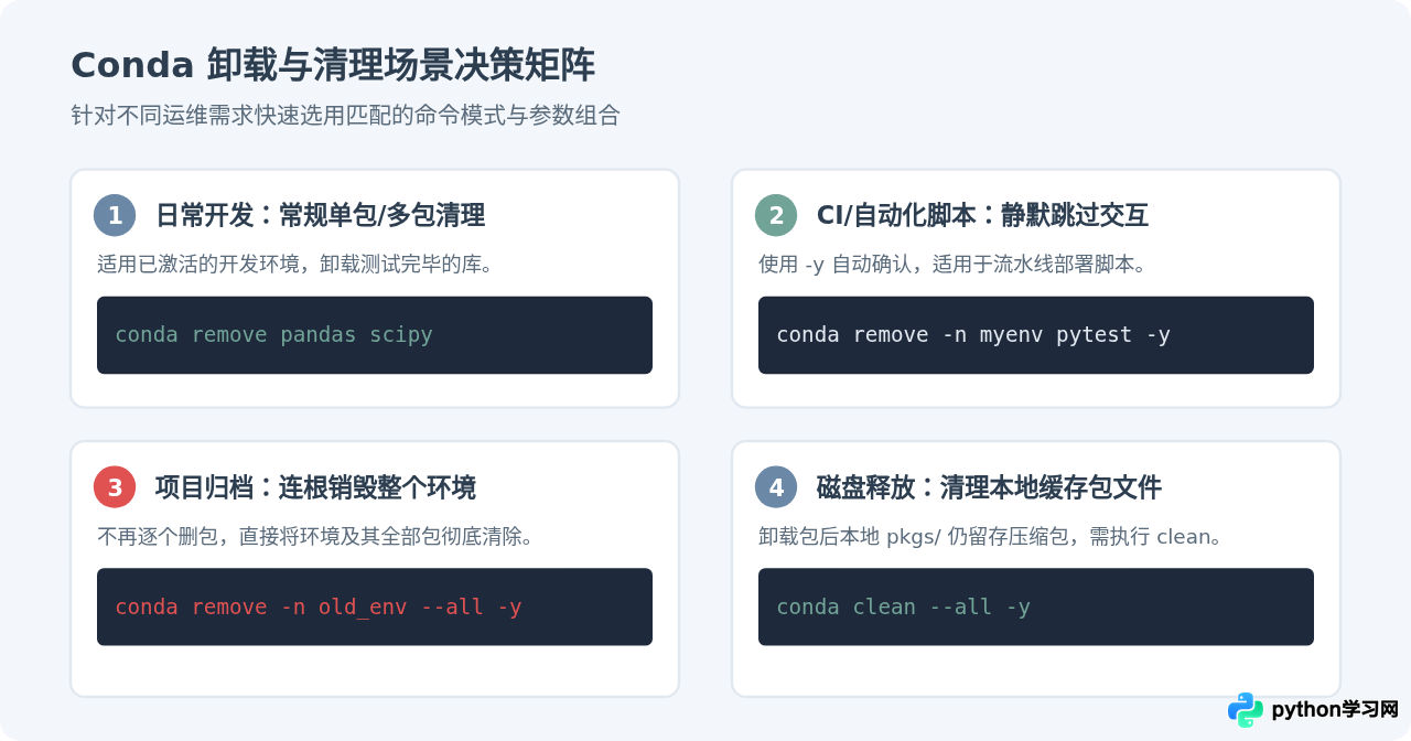 Conda环境怎么卸载Python包：conda remove使用指南