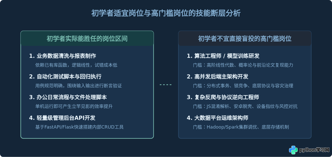 初学者学Python能从事哪些工作