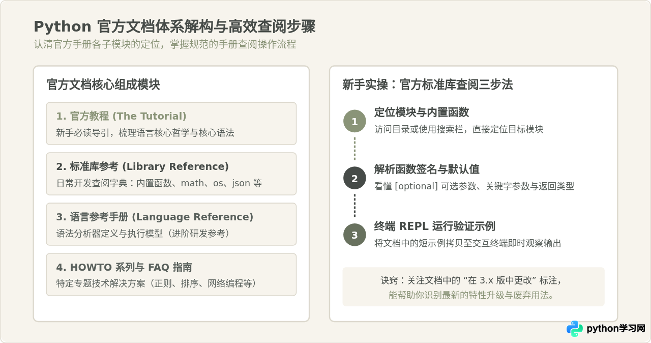 适合新手的Python技术手册推荐：从《笨办法学Python》到官方教程