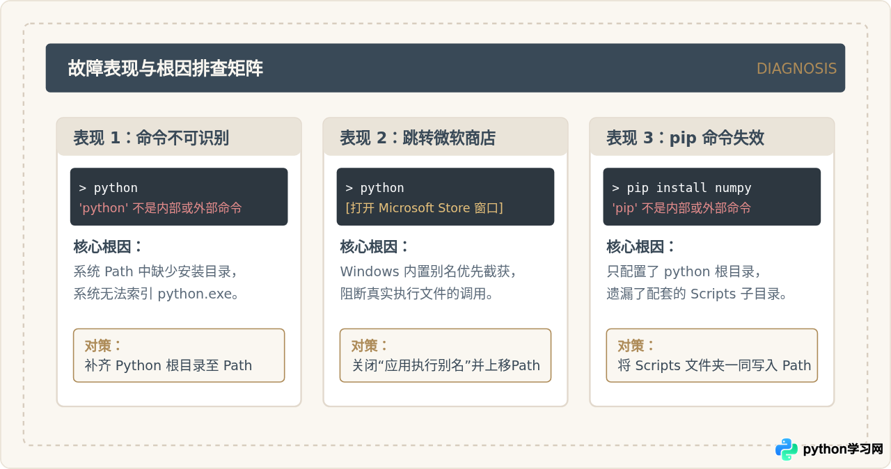 Windows下Python环境变量配置错误怎么修复