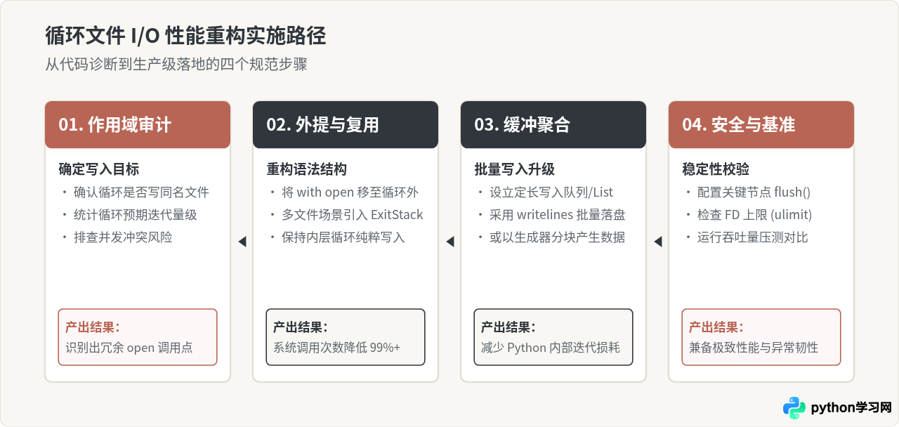 Python循环内频繁使用with打开文件的性能影响与优化