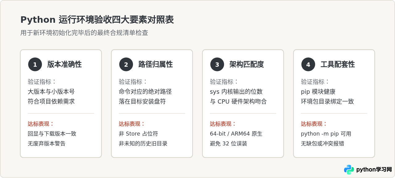 命令行安装Python后怎么验证环境与版本是否正确