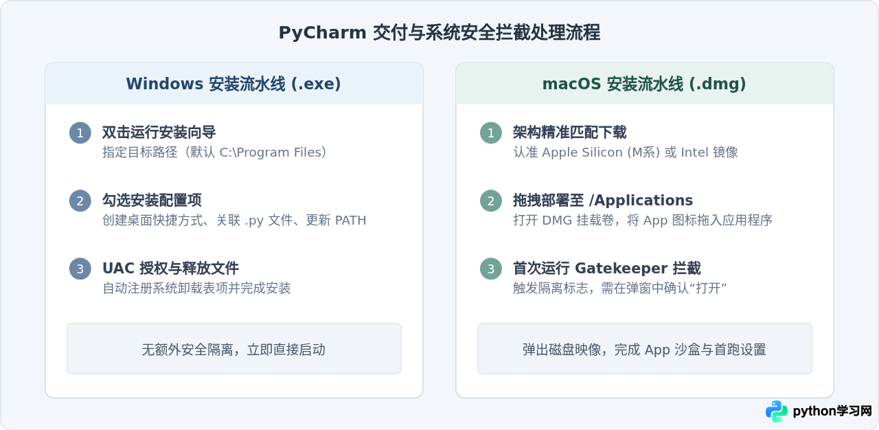 Windows和Mac系统下Python与PyCharm的安装步骤差异
