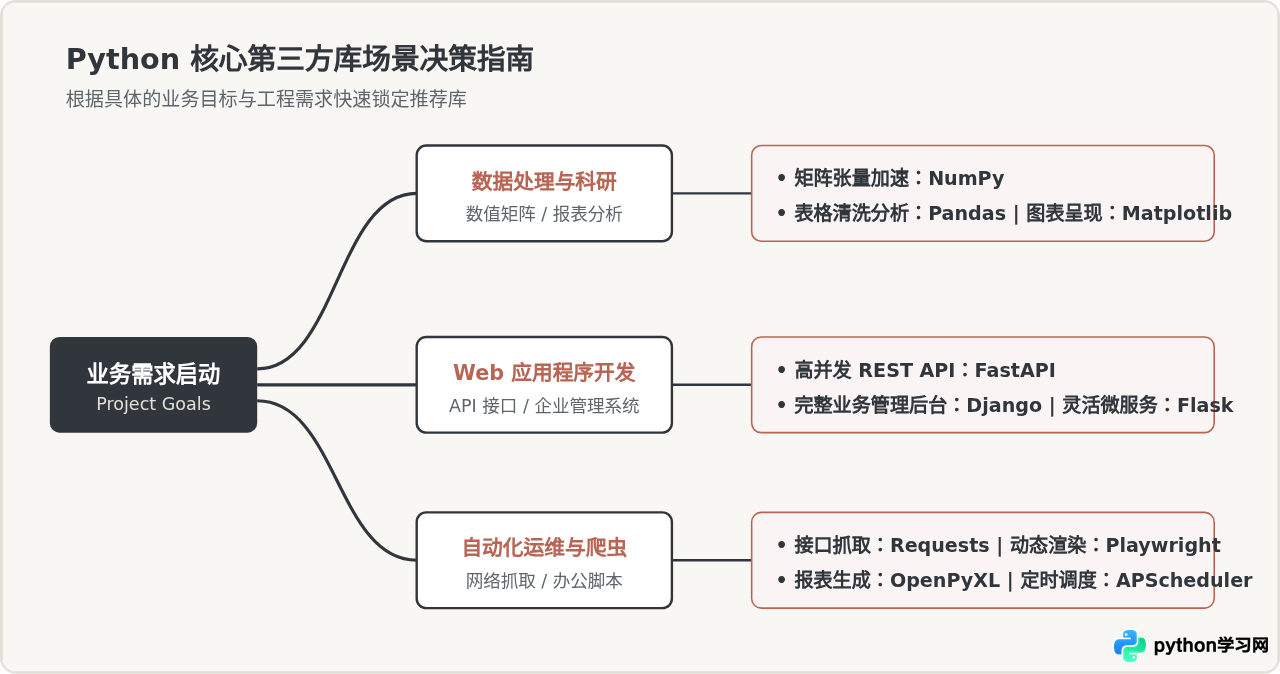 Python常用第三方库有哪些？数据、Web与自动化领域核心库盘点