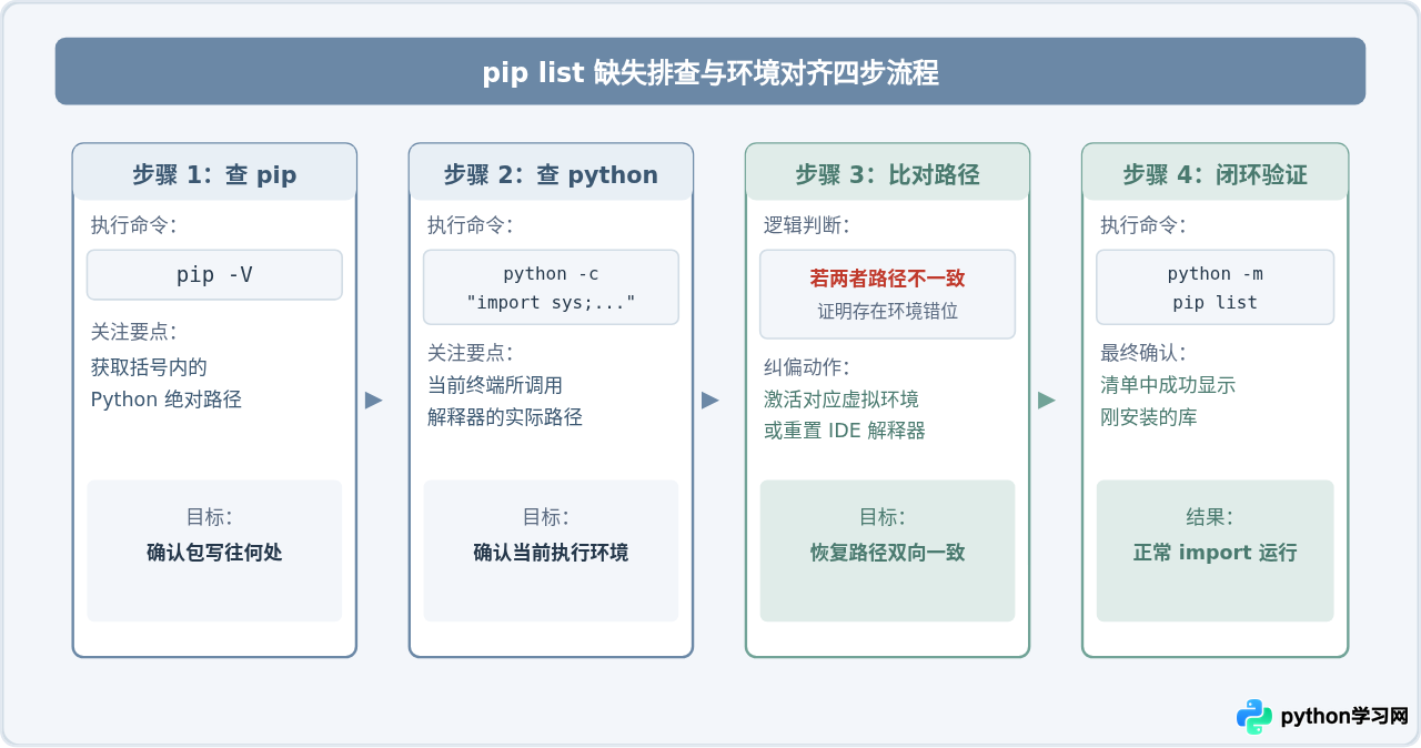 为什么pip list看不到刚安装的Python第三方库