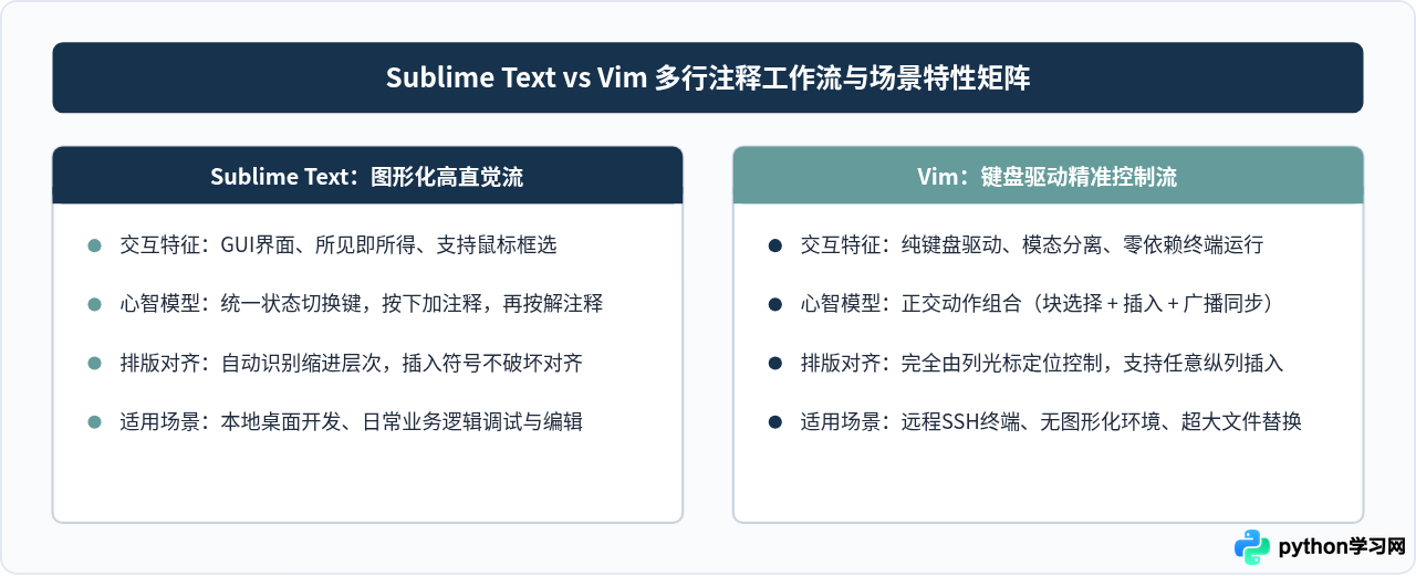 Sublime Text与Vim中Python多行注释快捷键指南