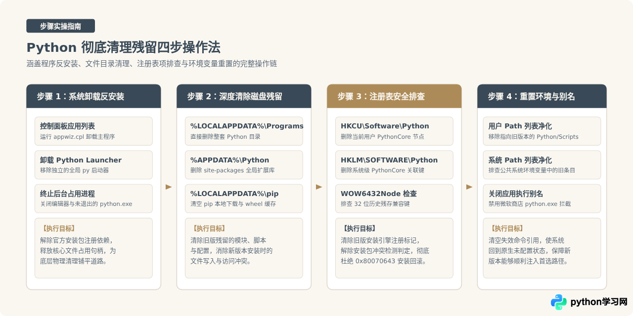 Python卸载不干净导致新版本安装失败怎么办