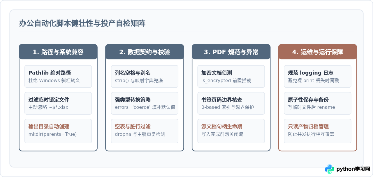 Python办公自动化：Excel数据处理与PDF合并脚本模板
