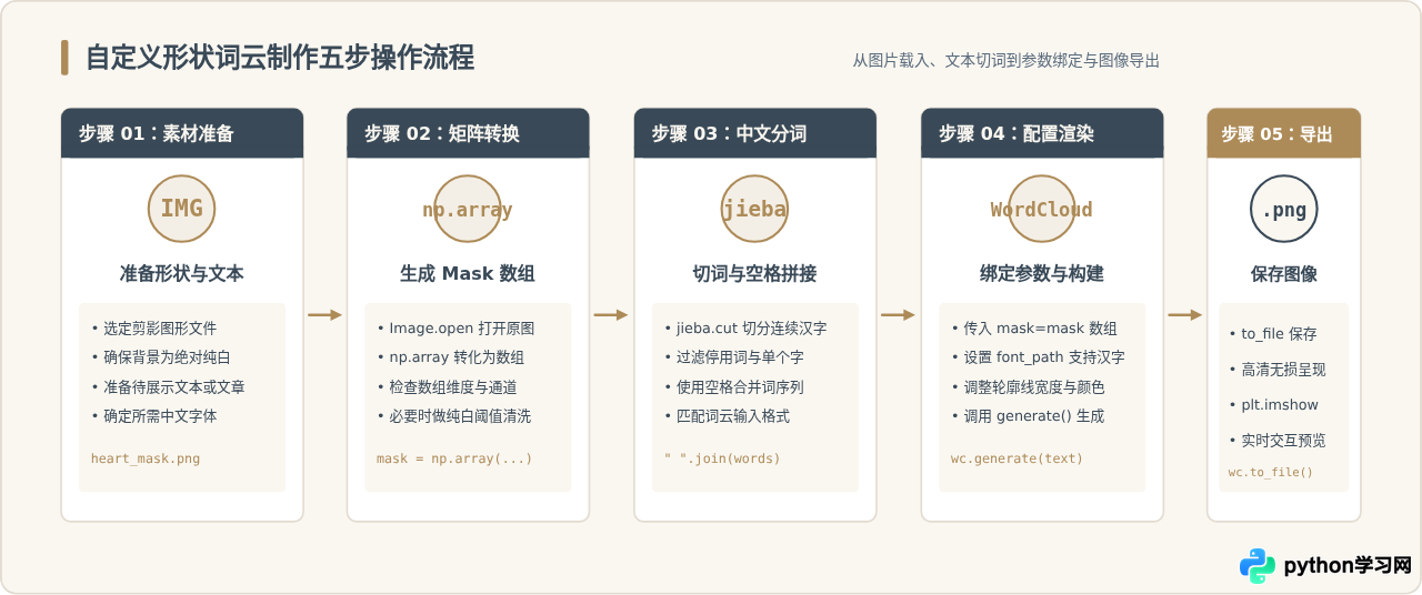 Python词云怎么自定义形状：使用图片掩码(mask)教程