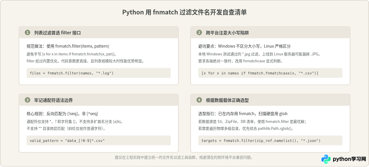 Python用fnmatch过滤列表中的通配符文件名