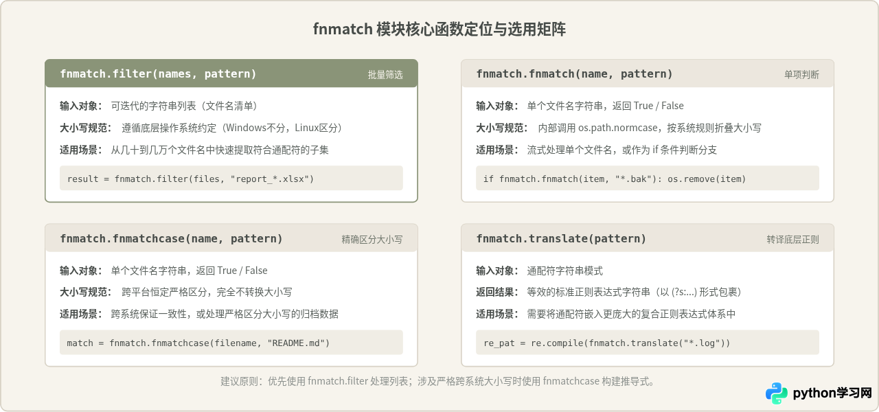 Python用fnmatch过滤列表中的通配符文件名