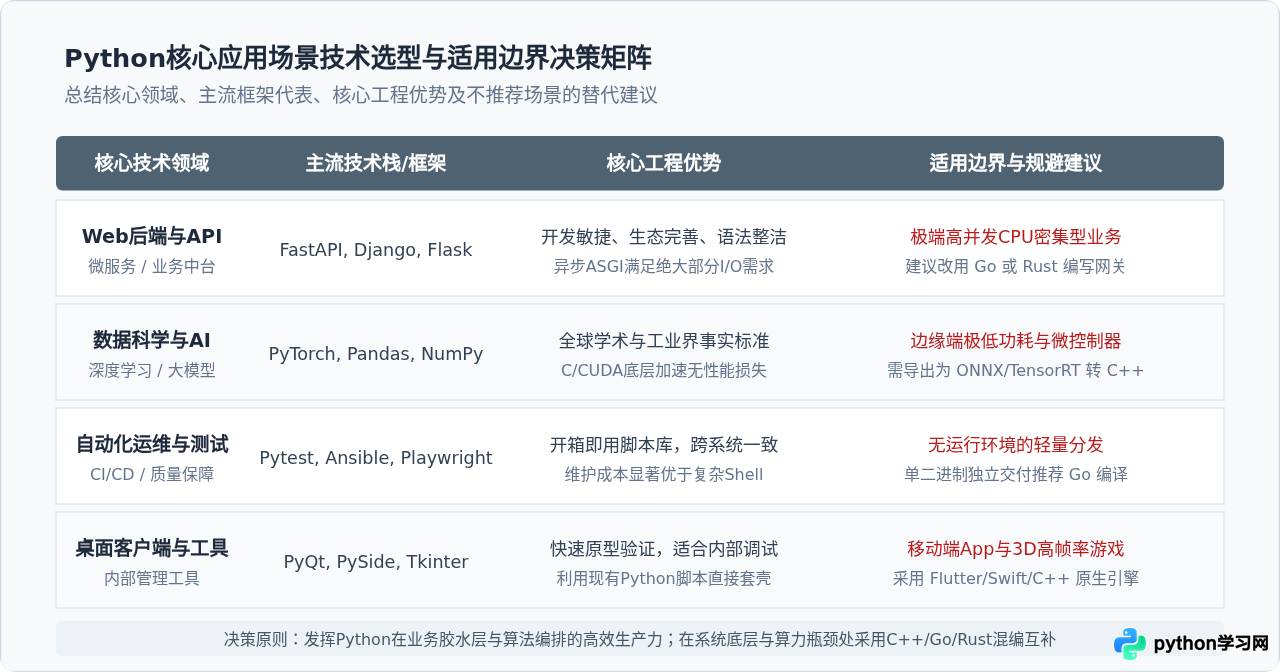 Python在软件技术中的核心应用场景有哪些