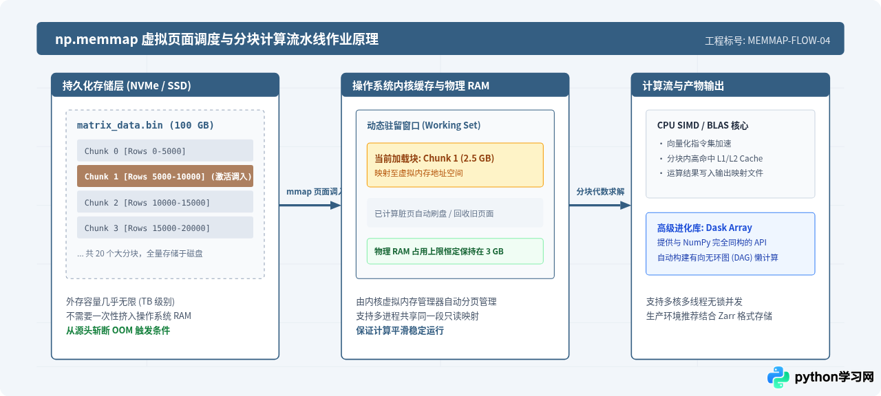 Python大规模矩阵运算内存溢出优化策略