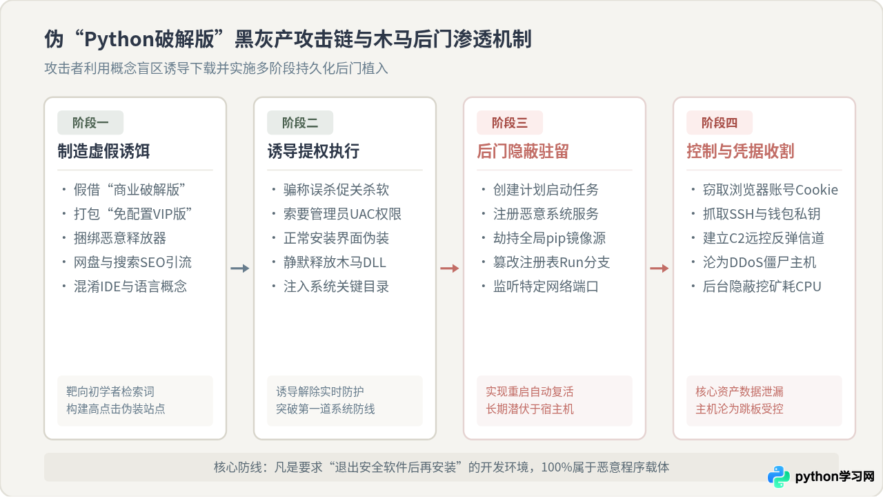 下载Python破解版的真实风险：警惕木马病毒与后门程序