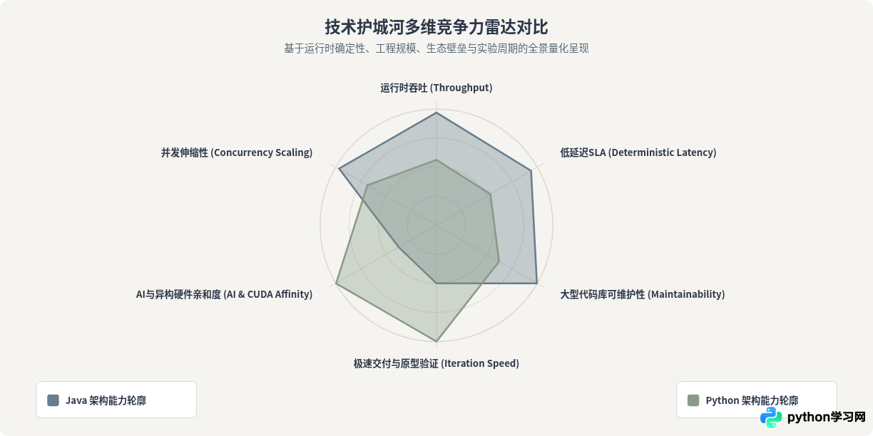 Python与Java的技术护城河对比：大型系统架构中的竞争力分析
