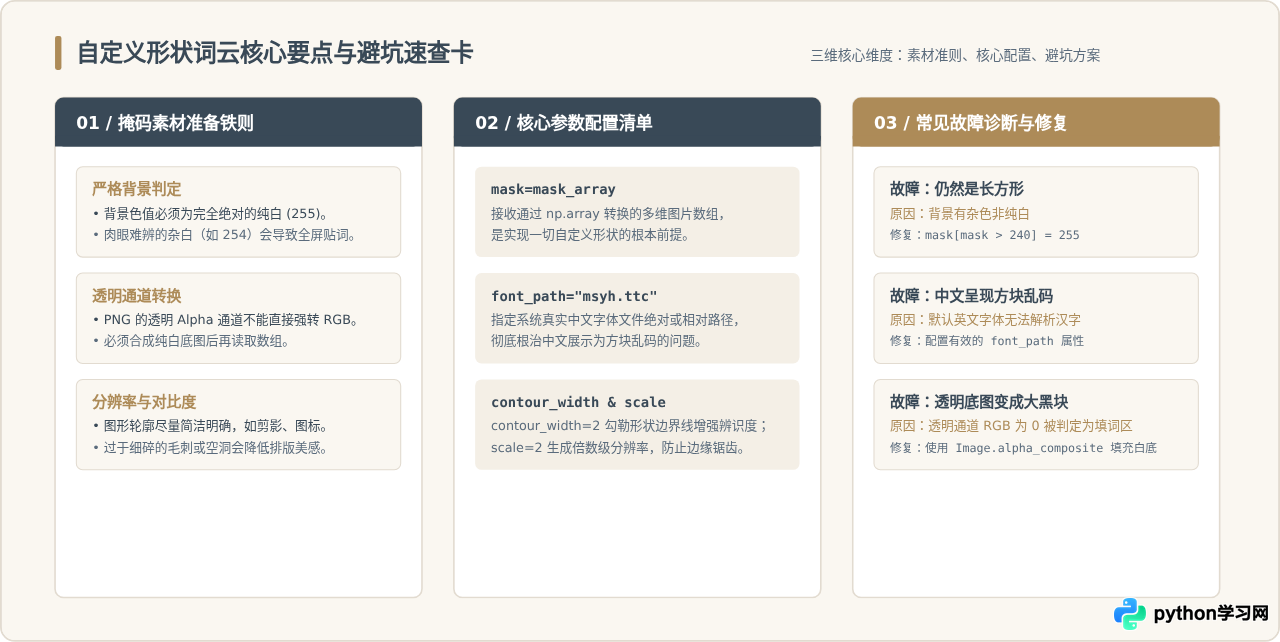 Python词云怎么自定义形状：使用图片掩码(mask)教程