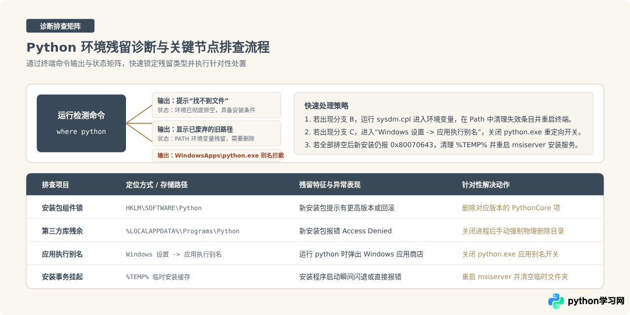 Python卸载不干净导致新版本安装失败怎么办