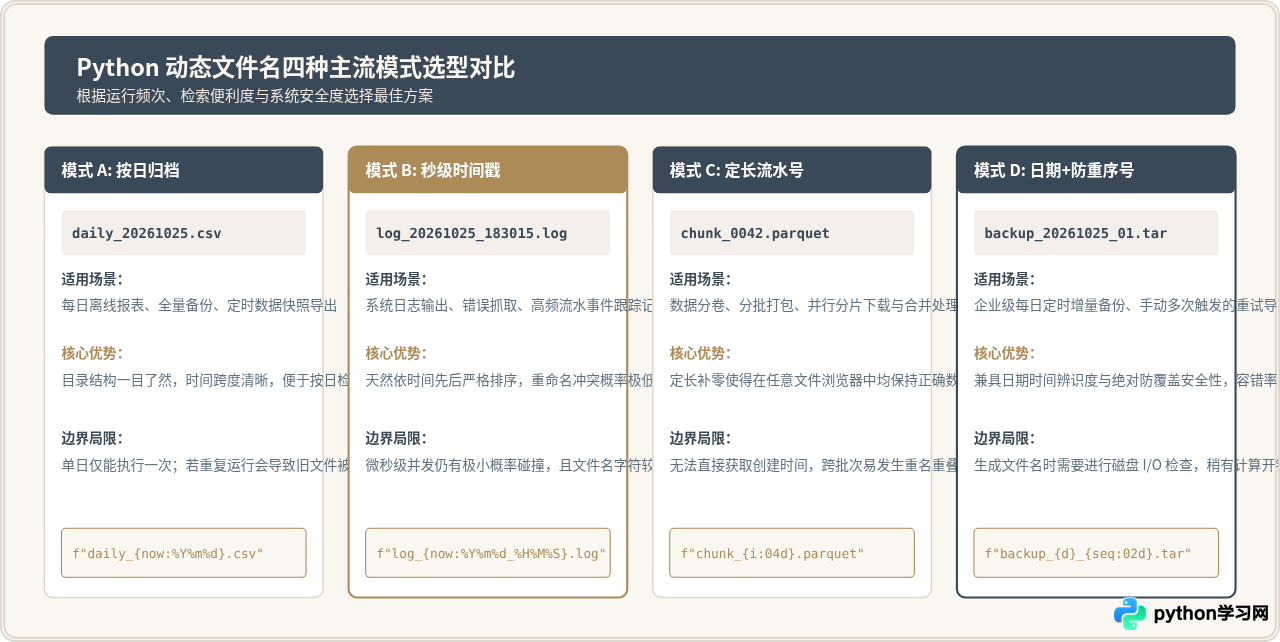 Python动态生成带日期或序号的文件名变量