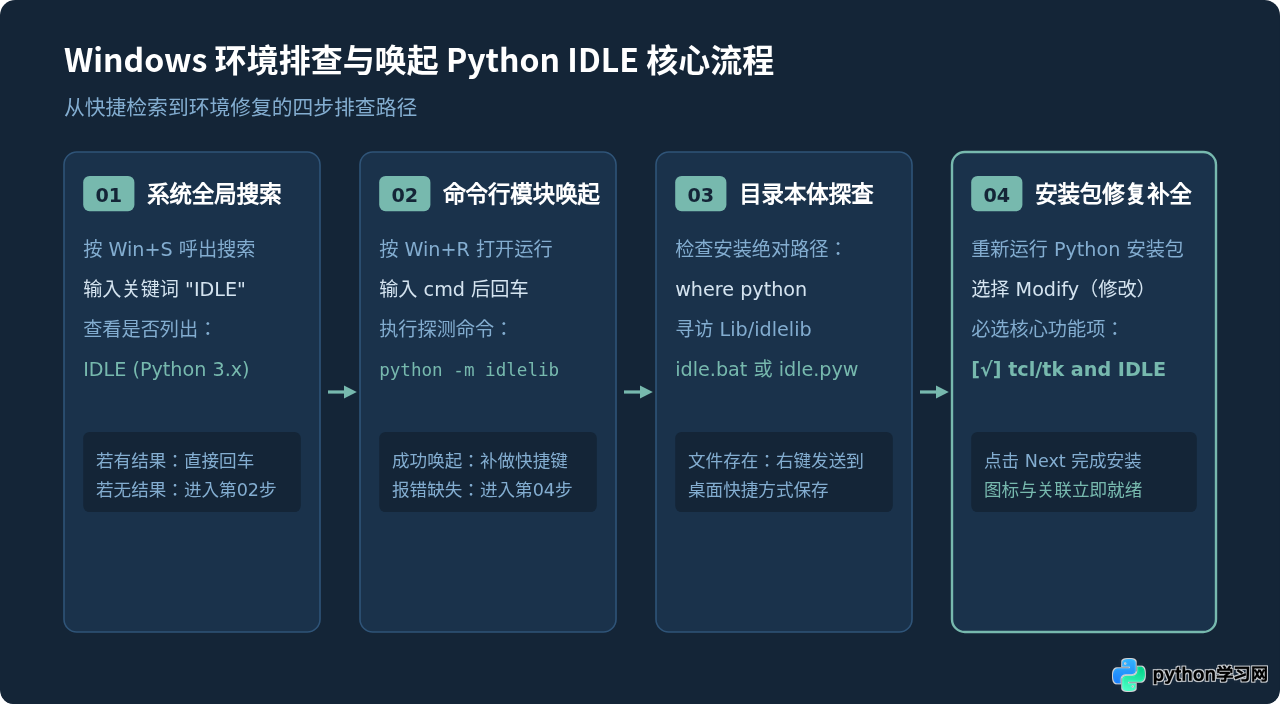 Windows找不到Python IDLE入口？新手启动图形化编程界面教程
