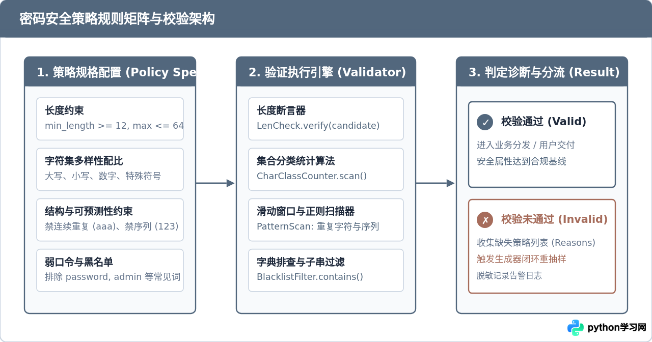 Python密码生成器：怎么验证生成结果符合安全策略