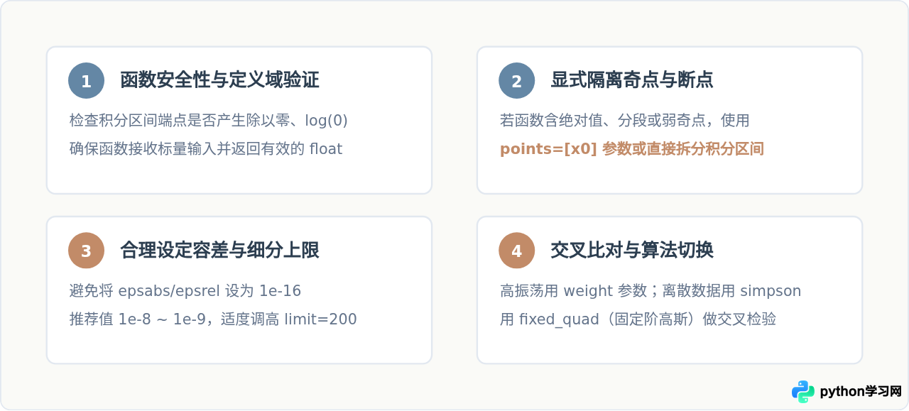 Python积分计算报错或结果不收敛怎么办？常见问题分析