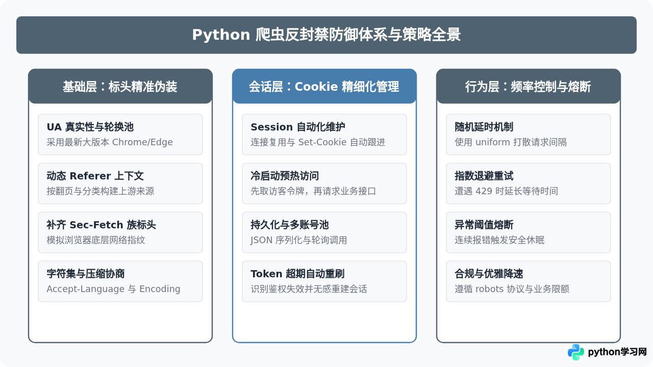 Python爬虫被禁怎么办？Header伪装与Cookie管理实战
