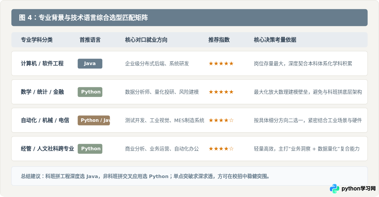 大学生求职指南：怎么根据专业背景选择Python或Java
