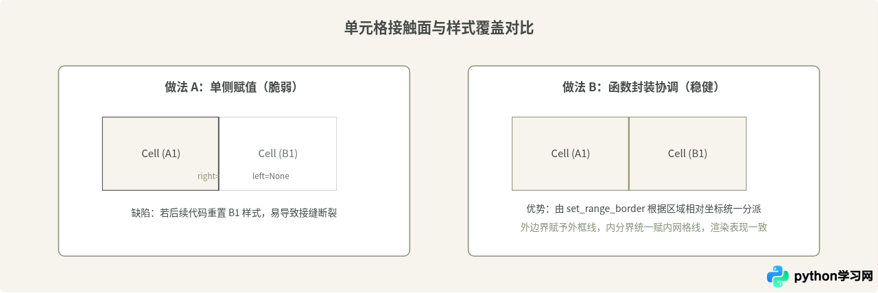 Python封装Excel边框设置函数提高代码复用性
