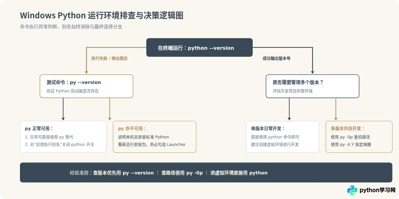 Windows下怎么查Python版本？py命令与Python命令详解