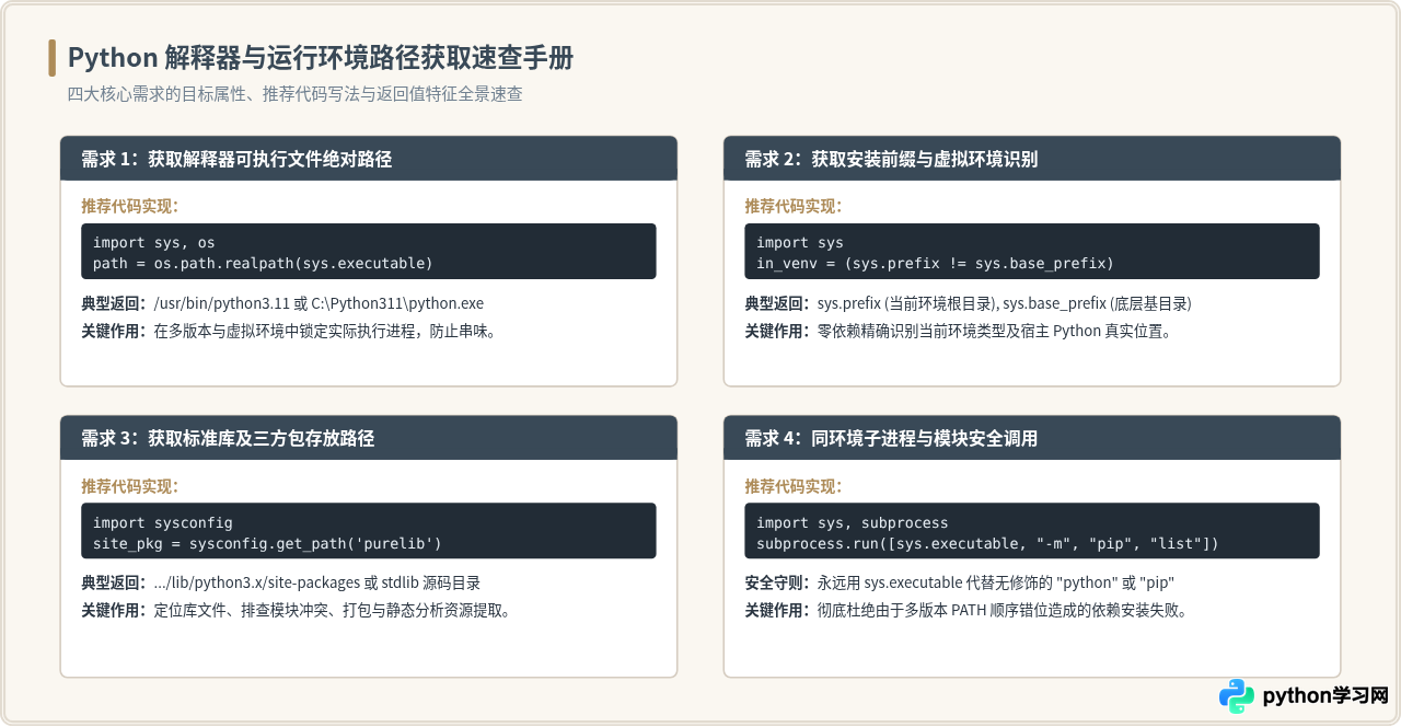 怎么用Python代码获取当前解释器的安装路径