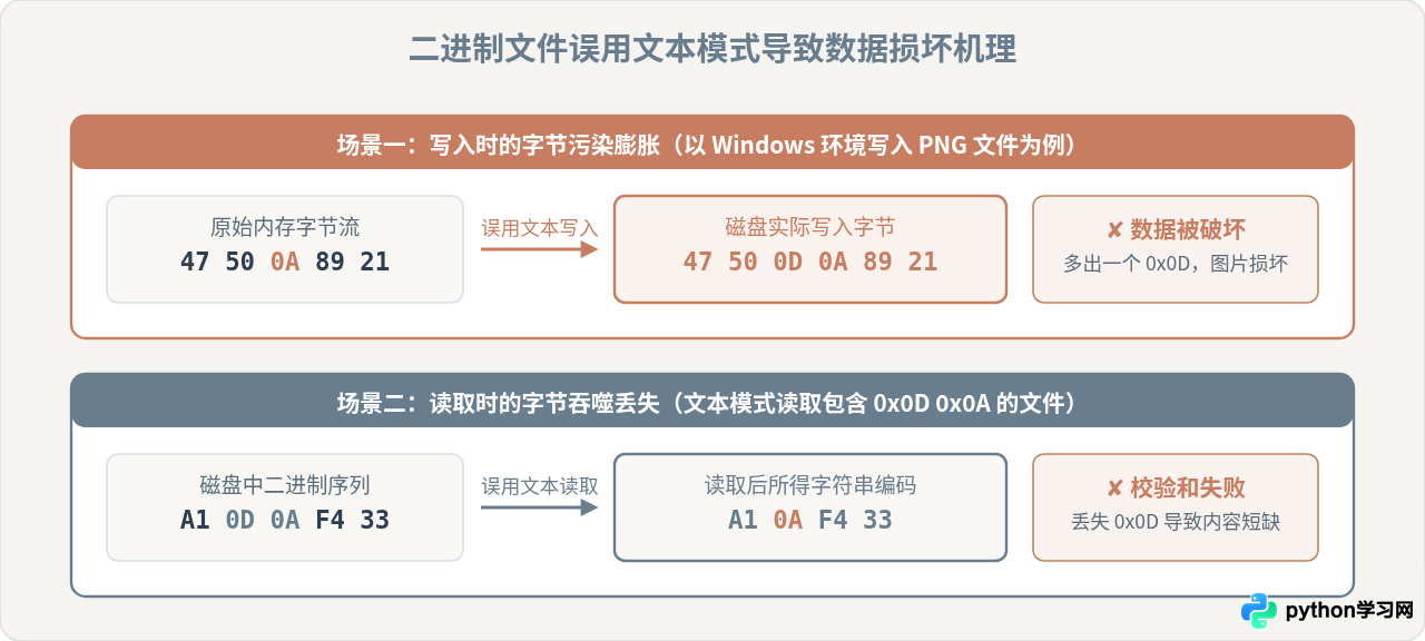 Python文本模式与二进制模式读写文件的换行符处理差异