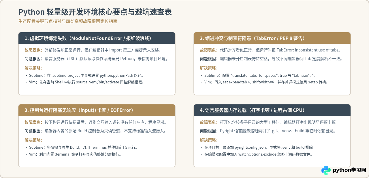 Python轻量级编辑器推荐：Sublime Text与Vim配置指南