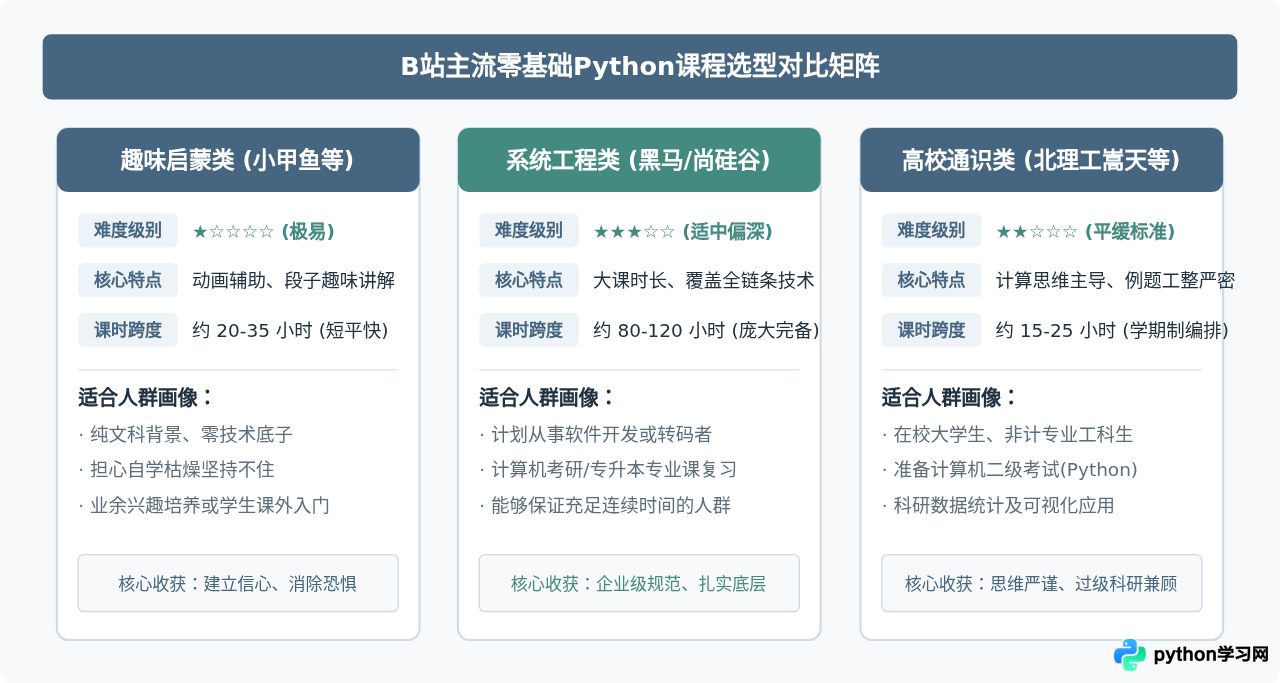 B站有哪些适合零基础的Python自学视频推荐