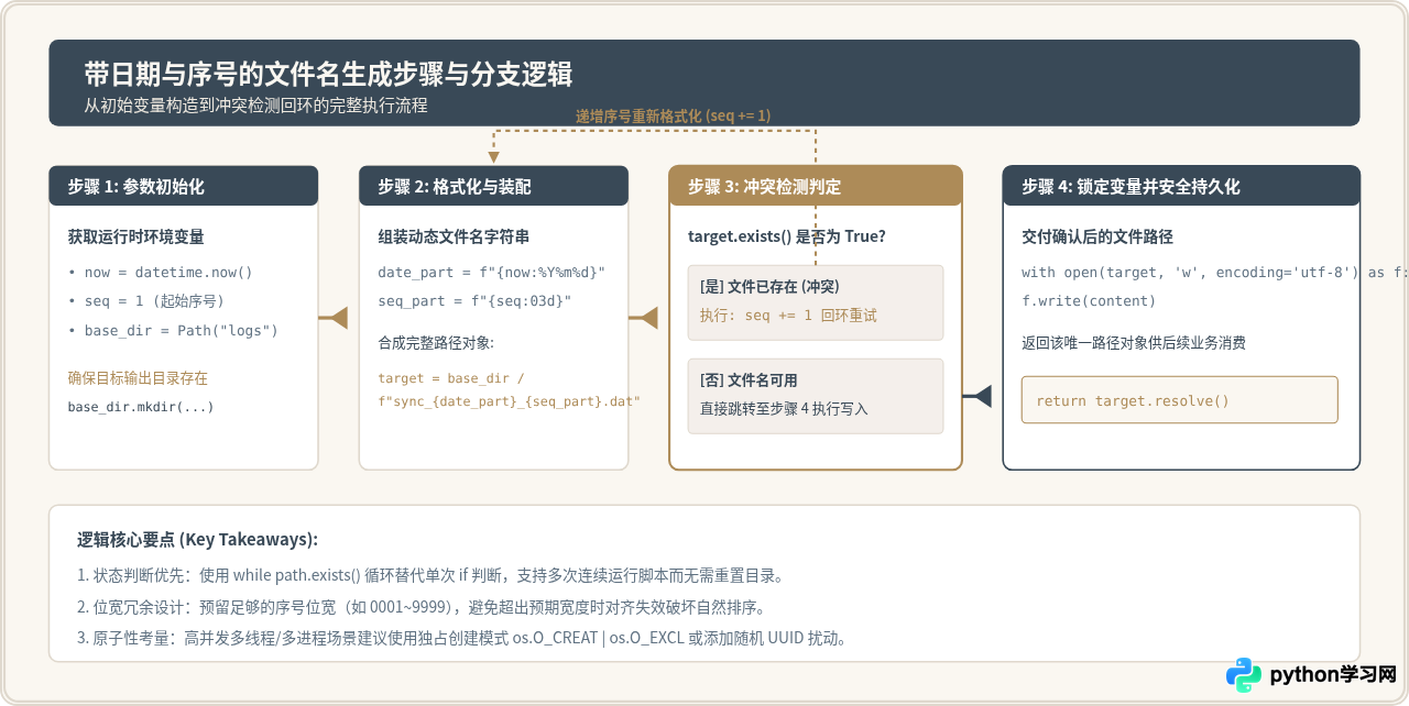 Python动态生成带日期或序号的文件名变量