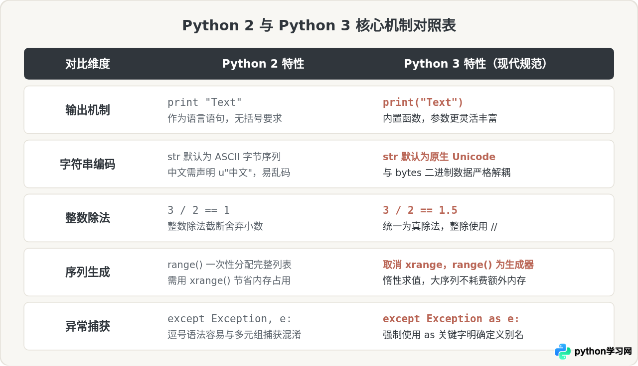 Python 2和Python 3有什么区别？新手应该选哪个版本