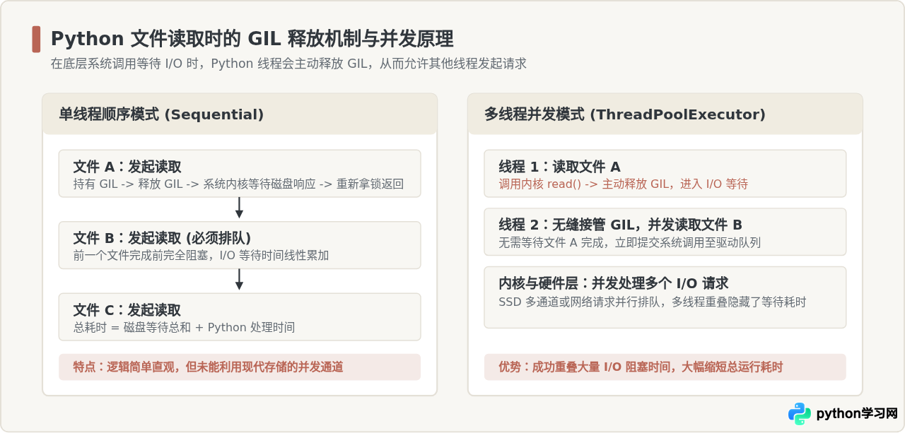 Python多线程读取文件真的比单线程快吗？