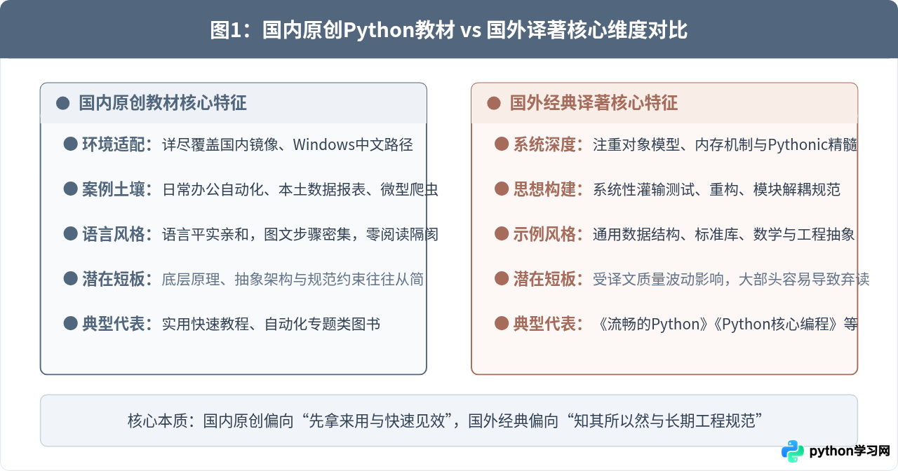 国内原创Python教材与国外译著怎么选？特点与适用人群分析