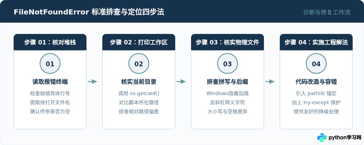 Python读取文件报错FileNotFoundError怎么处理