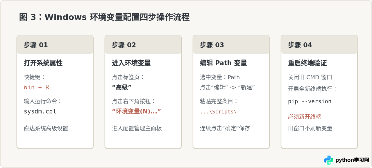 解决pip不是内部或外部命令：Python环境变量配置指南