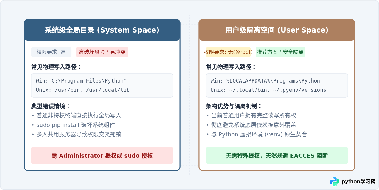 解决命令行安装Python时的权限不足与PATH错误