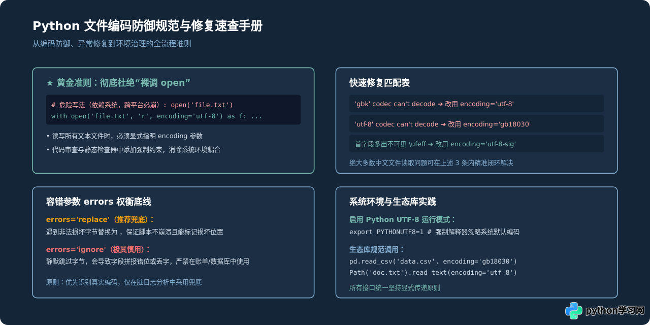 Python读取中文文件报UnicodeDecodeError的排查与修复方法